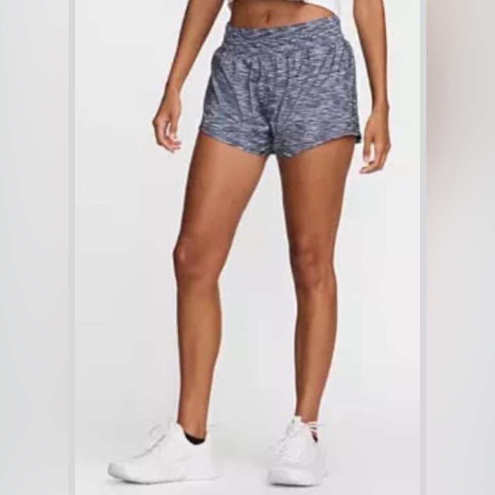 Nike One Dri-FIT Mid-Rise 3” Brief-Lined Shorts Black Heather Running Gym Lg NWT